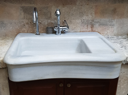 Antique reclaimed mortar shaped oval sink from the 14th century. Reclaimed and restored back to its former glory by our team of qualified carvers